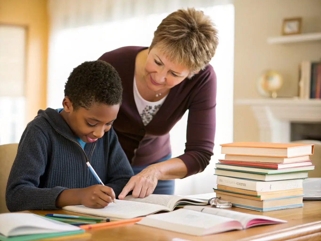 A mentor guiding a young female artist in her studio, symbolizing the personalized support and guidance offered through the mentorship program.